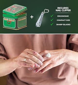 Grove Vermont'S Original Udder Bag Balm Ointment 8 Oz Bundle With Nail Clipper - Moisturizing Balm For Dry Cracked Feet And Hands - Original Bag Balm For Effective Skin Relief And Care - (2 Items) : Health & Household