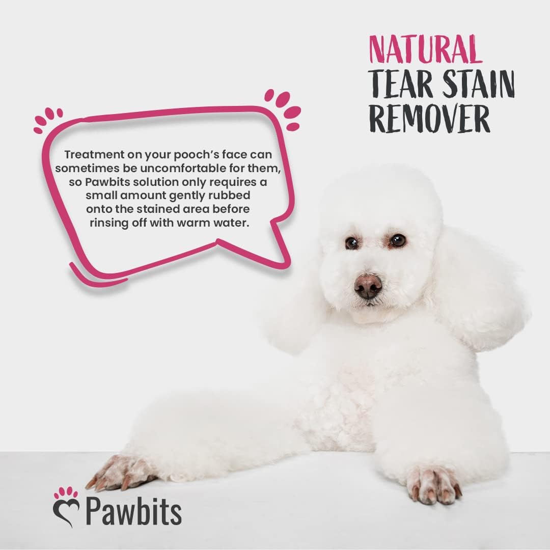 Pawbits Natural Tear Stain Remover for Dogs 250ml - Dog Tear and Saliva Cleanser to Remove Stains, Dirt and Discharge :Pet Supplies