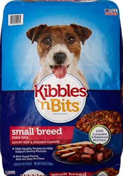 Kibbles 'N Bits Small Breed Mini Bits Savory Beef & Chicken Flavors Dog Food, 16-Pound(Pack Of 1)
