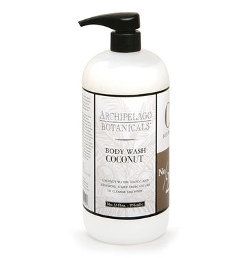 Archipelago Botanicals Coconut Body Wash | Decadent and Nourishing Daily Cleanser | Free from Parabens and Sulfates (33 fl oz)