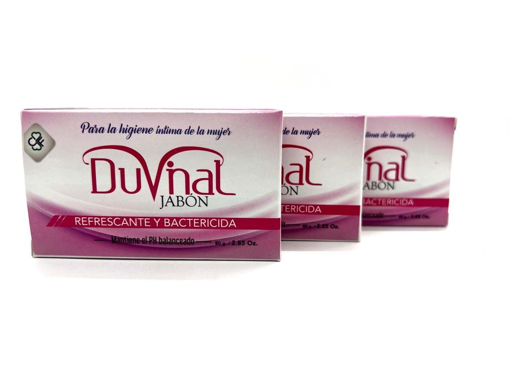 Duvinal Jabon Intimo Femenino en Barra. 3 pack para equilibrio del pH - Probióticos e ingredientes naturales - Elimina el olor - Salud vaginal - Lavado femenino - Hidratante íntimo