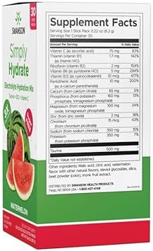 Swanson Simply Hydrate Electrolyte Mix - Sugar-Free Watermelon Flavor - 30 Packets | Advanced Electrolyte Blend | Convenient On-The-Go Solution