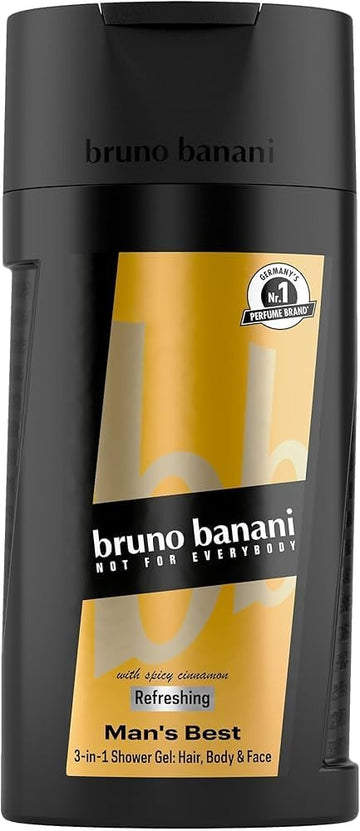 Bruno Banani Absolute Man Shower Gel, 3-In-1 Shower Gel For Body, Hair And Face, With Spicy Men'S Fragrance, 250 Ml