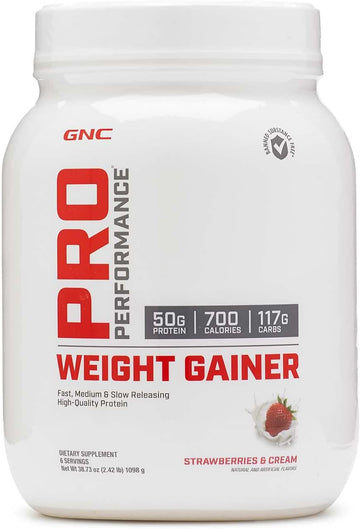 Gnc Pro Performance Weight Gainer - Strawberries And Cream, 6 Servings, Protein To Increase Mass