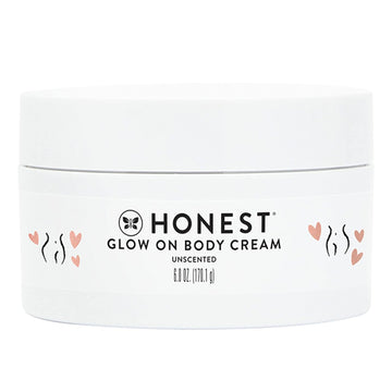 The Honest Company Honest Mama Glow On Body Cream | Hydrates, Firms, + Tightens Skin | Shea Butter, Avocado Oil, Vitamin E | 6 Oz