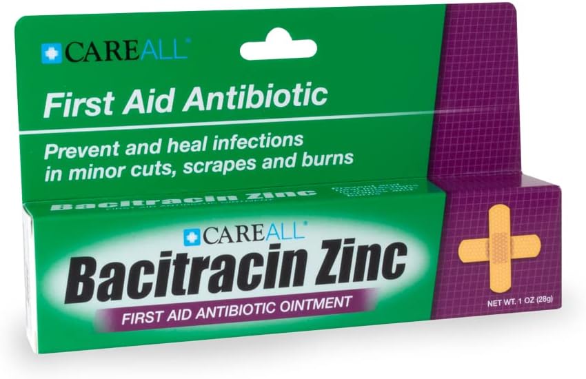 CareAll Bacitracin Antibiotic Zinc Ointment 1oz (24 Pack). First Aid Ointment to Prevent and Heal Infections for Minor cuts, Scrapes and Burns. : Health & Household