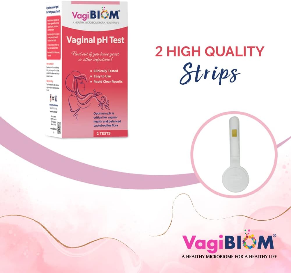 VagiBiom Vaginal pH Tester: Balanced and Healthy Vaginal microbiome ensures Optimum pH. Do You Have Intimate Issues, Don't Guess use pH Test kit (2 Tests) : Health & Household