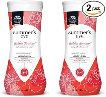 Summer'S Eve Golden Glamour Daily Refreshing All Over Feminine Body Wash, Removes Odor, Feminine Wash Ph Balanced, 15 Fl Oz (Pack Of 2)