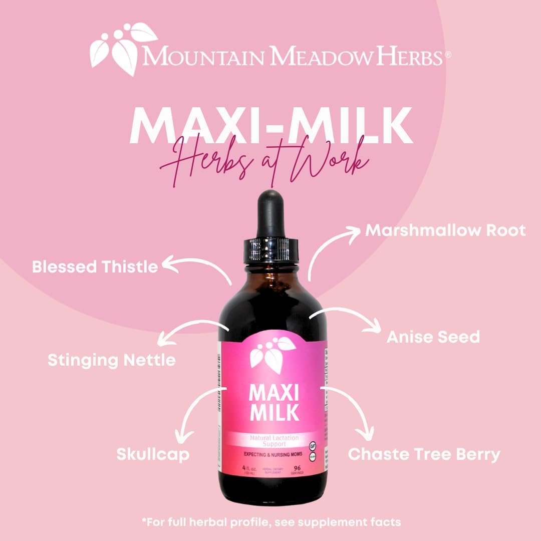 Mountain Meadow Herbs Maxi-Milk - 4 oz - All Natural Liquid Lactation Supplement to Increase Milk Supply for Breastfeeding Moms : Health & Household
