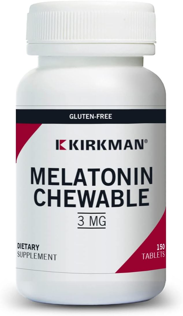 Kirkman - Melatonin 3mg - 150 Chewable Tablets - Menthol Flavor - Hypoallergenic