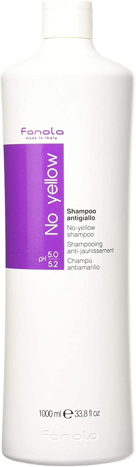 Fanola No Yellow Shampoo, Anti-Yellow Shampoo For Healthy And Vital Blonde Hair 1000 Ml Unscented , Pack Of 1
