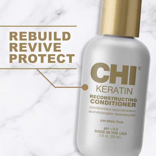 Chi Keratin Leave-In Conditioner, Hydrating Conditioner For Restoring Softness & Preventing Breakage, Great For Daily Use, Sulfate-Free, 2 Oz