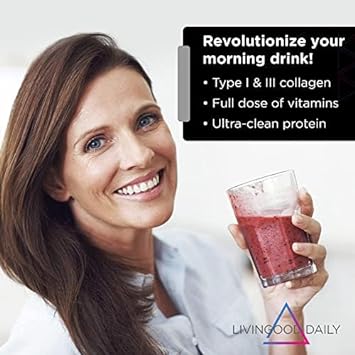 Livingood Daily Unflavored Collagen Powder, 34 Servings - Collagen Protein Powder (Collagen Type 1 and 3) Plus Multivitamin, Milk Thistle & Glucosamine - Hydrolyzed Collagen Peptides - 15.10oz… : Health & Household