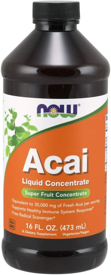 NOW Supplements, Acai Liquid, Supports Healthy Immune System Response*, Super Fruit Concentrate, 16-Ounce