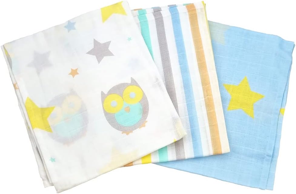Beaming Baby 100% Organic Cotton Muslin Squares For Babies. Extra Absorbent, Pure, Soft, Breathable Baby Muslin Cloths 60X60Cm. Baby Essentials, Burp Cloths, Face Cloths, Wash Cloths