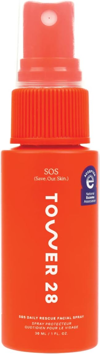 Tower 28 Sos Daily Rescue Facial Spray For Sensitive Skin, Hypochlorous Acid Spray Helps Reduce Redness And Breakouts, Soothing Ph Balancing Toner For Face, 1 Fl Oz