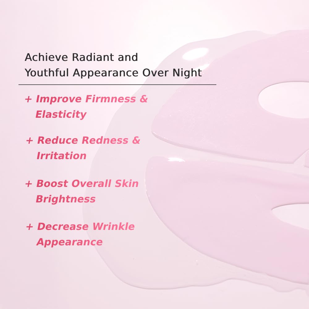 Avajar Red Collagen Hydrogel Mask | Hydrating & Firming Overnight Mask | Elasticity Improvement | Pdrn, Elastin, Hyaluronic Acid | 5P : Beauty & Personal Care