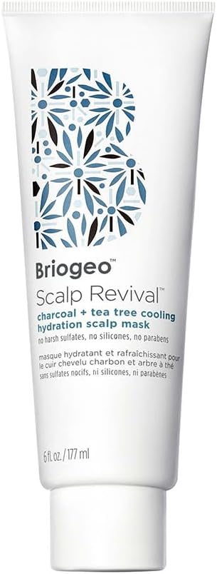 Briogeo Scalp Revival Charcoal + Tea Tree Cooling Hydration Scalp Mask, Dry Scalp Treatment And Moisturizer, Soothes A Dry, Flaky, Itchy Scalp - 177Ml
