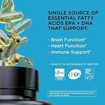 Sports Research Triple Strength Omega 3 Fish Oil - Burpless Fish Oil Supplement w/EPA & DHA Fatty Acids from Wild Caught Fish - Heart, Brain & Immune Support for Men & Women - 1250 mg, 150 ct : Health & Household