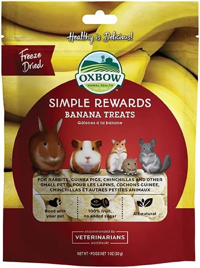 Oxbow Simple Rewards Freeze Dried Banana Treats For Rabbits, Guinea Pigs, Chinchillas, And Small Pets