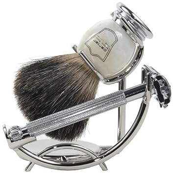 Parker 29L Safety Razor Shave Set - Includes Black Badger Brush, Stand & Parker 29L Butterfly Open Safety Razor : Beauty & Personal Care
