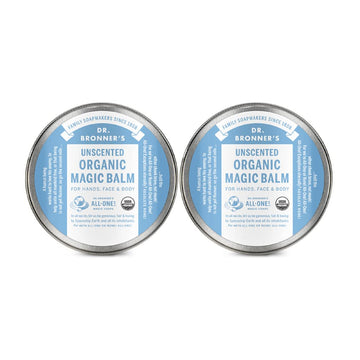 Dr. Bronner's - Organic Magic Balm - Baby Unscented, Made with Organic Beeswax & Hemp Oil, Moisturizes & Soothes Hands, Face & Body (2 oz, 2-Pack)