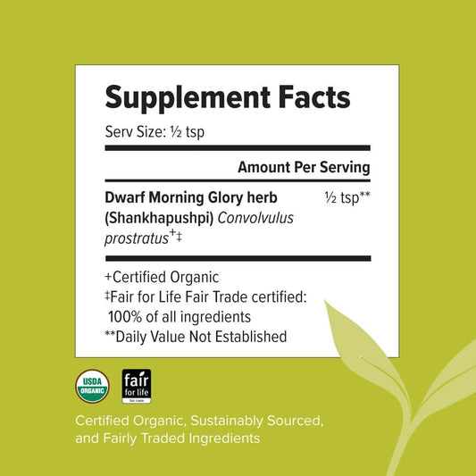 Banyan Botanicals Organic Shankhapushpi Powder – Convolvulus prostratus – for Promoting Brain Support, Calmness & More* – Spice Jar – Non-GMO Sustainably Sourced Vegan