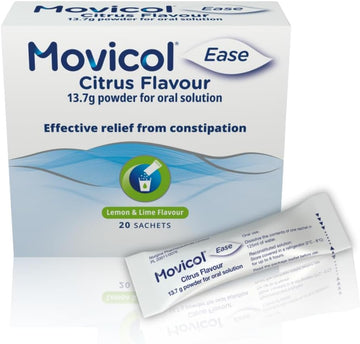 Movicol Ease Stick Sachets, Citrus, 20 Sachets, Constipation Relief For Adults, Laxatives, Relief, Hydrates, Softens & Help Restore Natural Bowel Movement