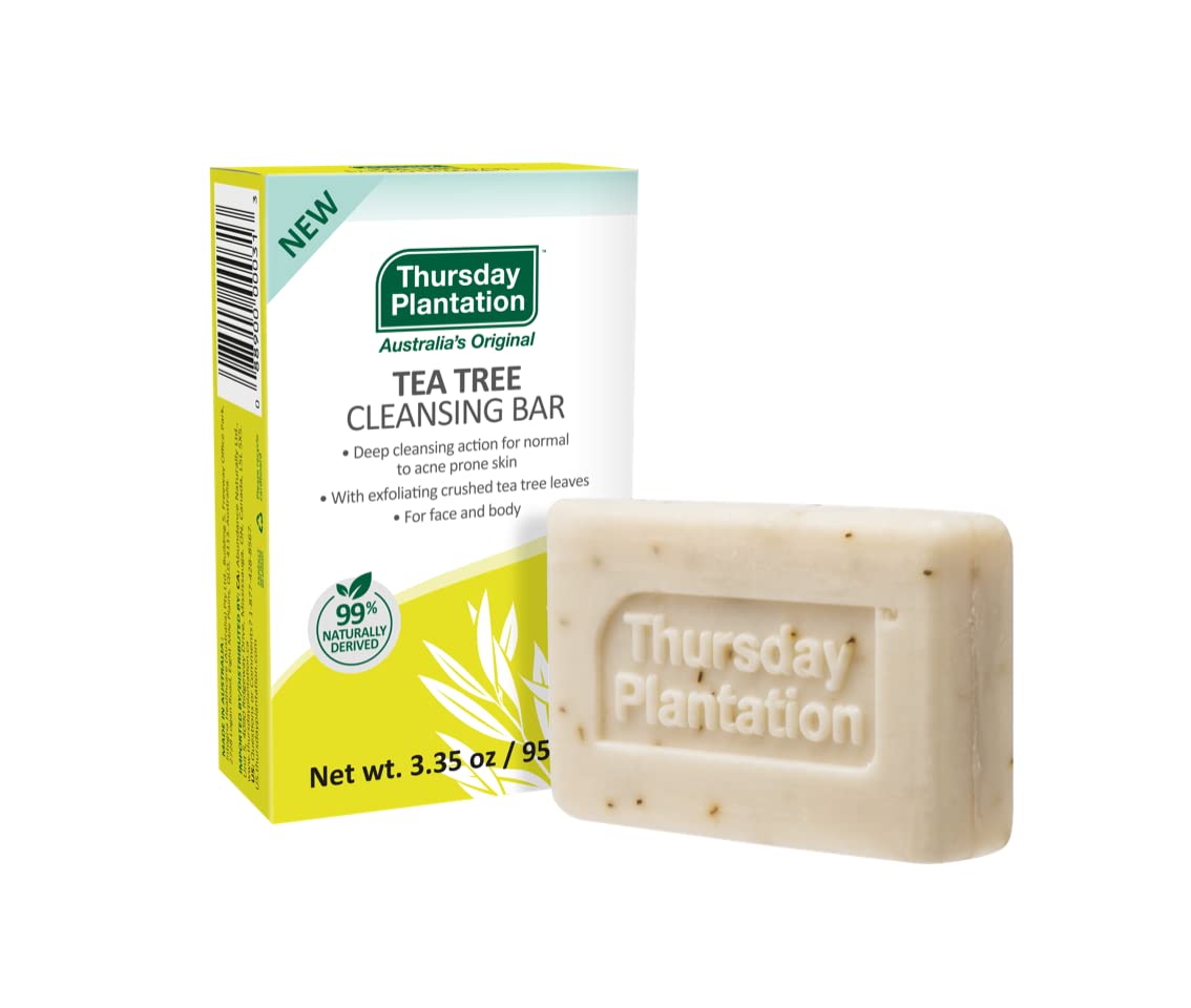 Thursday Plantation Tea Tree Cleansing Bar For Acne-Prone Skin On Face And Body 3.35 Oz