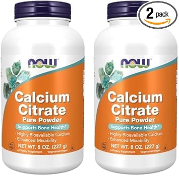 Now Supplements, Calcium Citrate Powder, Highly Bioavailable Calcium, Supports Bone Health*, 8-Ounce (Pack Of 2)