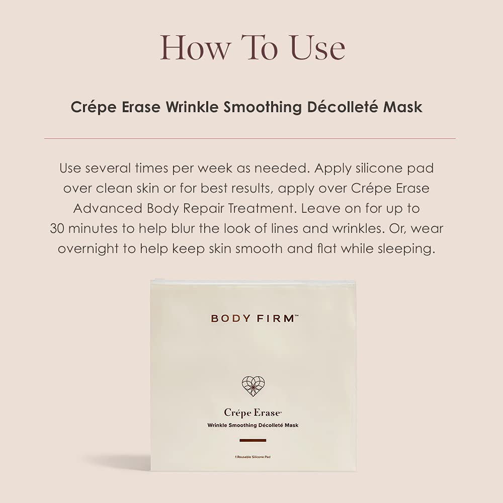 Crepe Erase Wrinkle Silicone Mask, Anti-Aging Skin Firming and Tightening Patch for Chest and Decollete, Overnight Wrinkle Remover Treatment, Supports Crepe Skin & Fine Lines, Reusable Pad up to 30x : Beauty & Personal Care