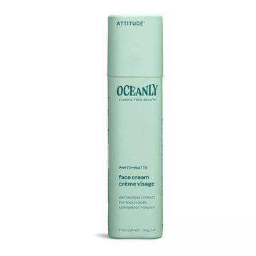 ATTITUDE Oceanly Face Cream Stick, EWG Verified, Plastic-free, Plant and Mineral-Based Ingredients, Vegan and Cruelty-free Beauty Products, PHYTO MATTE, Unscented, 1 Ounce