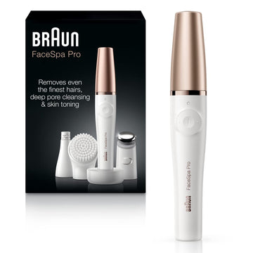 Braun Face Epilator Facespa Pro 911, Facial Hair Removal For Women, Hair Removal Device, 3-In-1 Epilating, Cleansing Brush And Skin Toning With 3 Extras