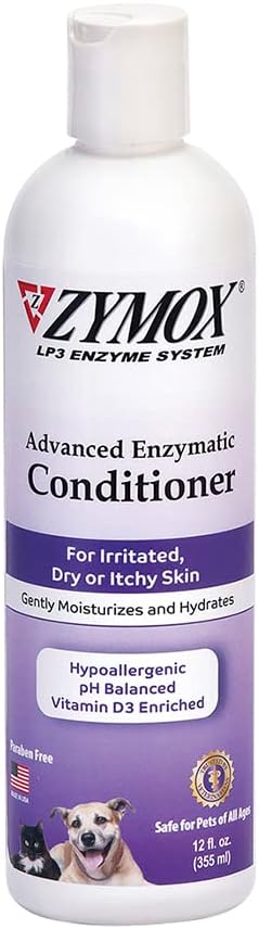 Zymox Advanced Enzymatic Leave-On Conditioner, 12Oz. – For Pets & Animals Of All Ages: Conditions, Detangles, Soothes, & Moisturizers Skin & Coat