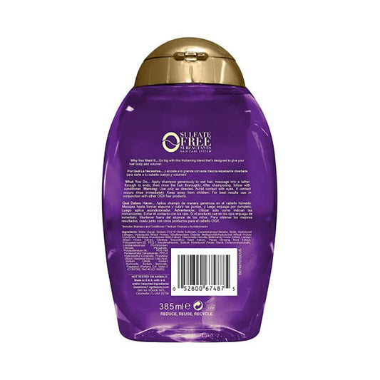 Ogx Thick & Full + Biotin & Collagen Extra Strength Volumizing Shampoo & Conditioner With Vitamin B7 & Hydrolyzed Wheat Protein For Fine Hair. Sulfate-Free Surfactants For Fuller Hair, 13 Fl Oz