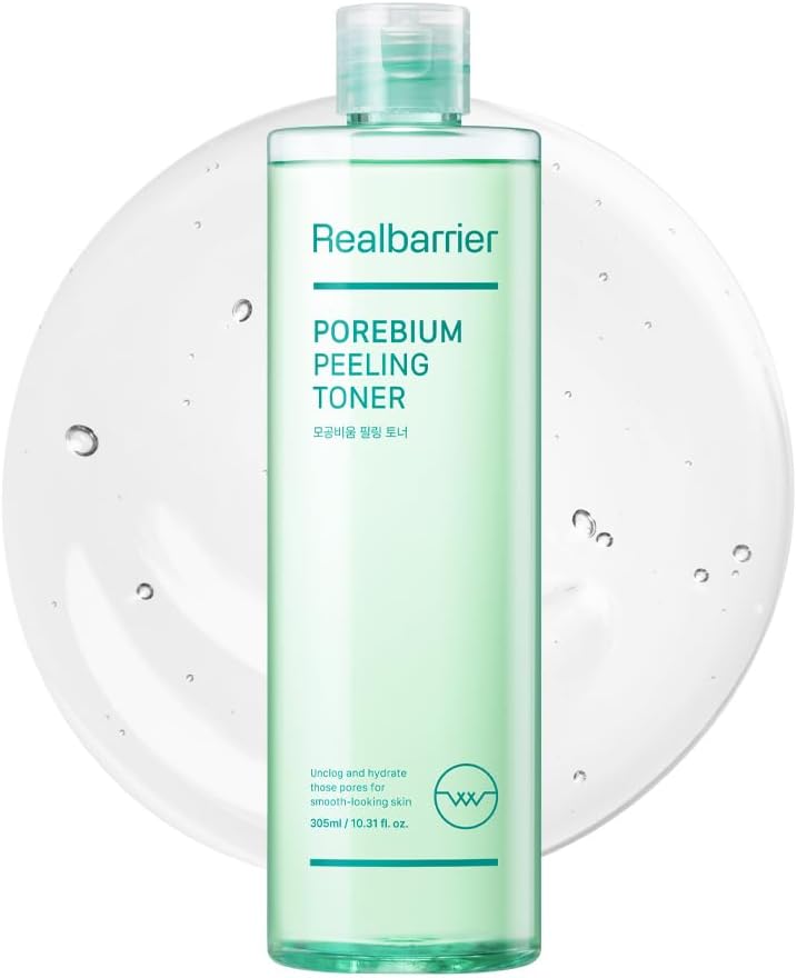 Real Barrier Porebium Peeling Toner, 305Ml,10.31 Fl Oz, No Sebum Solution For Oily Skin, Dead Skin Cells Exfoliator For Sensitive Skin, Sebum Blackhead Control For Skin, Korean Skin Care