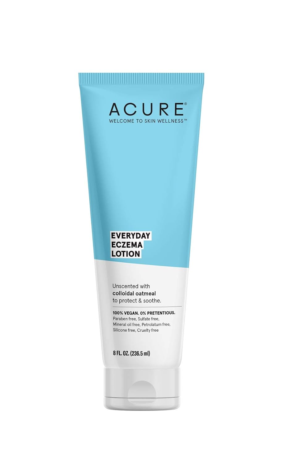 Acure Everyday Eczema Lotion - Daily Skin Protectant With 2% Colloidal Oatmeal For Sensitive, Easily Irritated Skin & Cocoa Butter For Moisturizing Dry Chapped Skin - 100% Vegan - Unscented, 8 Fl Oz