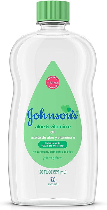 JOHNSON'S Aloe Vera & Vitamin E Baby Oil 20 oz (Pack of 4)