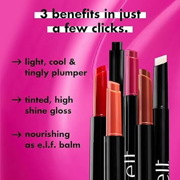 e.l.f. Pout Clout Lip Plumping Pen, Nourishing Lip Balm For Sheer Color & Shine, Plumps & Moisturizes, Vegan & Cruelty-Free, Just Peachy : Beauty & Personal Care