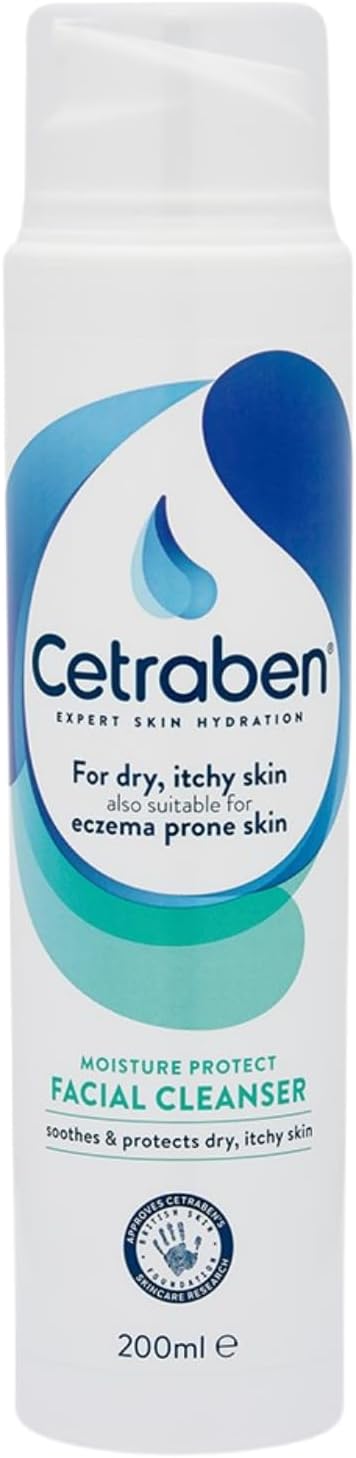 Cetraben Moisture Protect Facial Cleanser, For All Skin Types, Suitable For Daily Use, Hydrates Skin, Gentle Skin Care Facial Cleanser, 1 X 200Ml