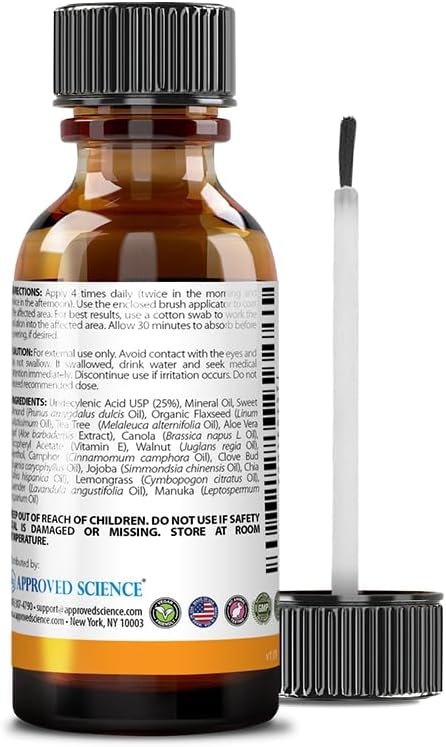 Approved Science® Ringwex - All Natural Ringworm Support With Undecylenic Acid - Uniquely Formulated To Target Deep-Rooted Symptoms - .5 Fl. Oz
