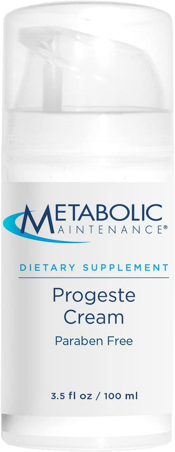 Metabolic Maintenance Progeste Cream - 20mg Progesterone Cream for Women - Bio-Identical Progesterone from Wild Yam Cream - Use for Gentle Hormone Support - Paraben Free + Plant-Based (3.4 oz)