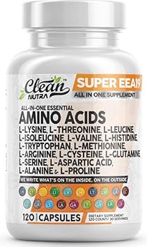 Essential Amino Acids Supplement - L-Proline, L-Alanine, Glutamic Acid, L-Asparagine Monohydrate, L-Aspartic Acid, L-Serine, L-Glutamine, L-Cysteine Hcl, L-Arginine, L-Methionine, L-Tryptophan