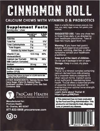 ProCare Health | Calcium Soft Chew | Cinnamon Roll l 30 Count