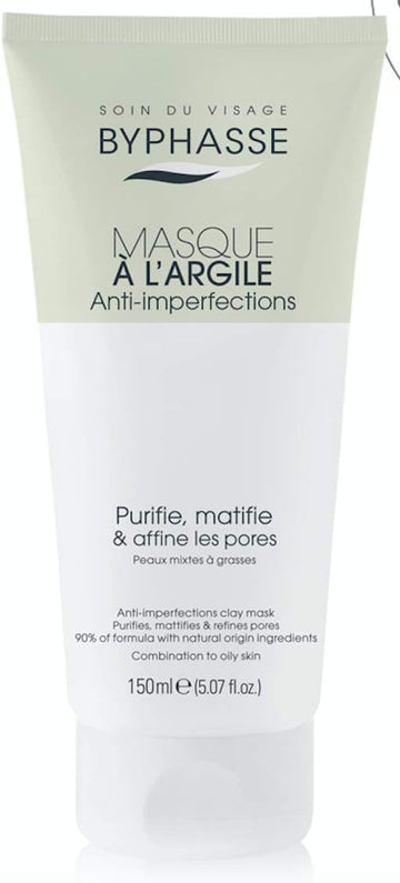 Byphasse - Masque À L'Argile - Anti Imperfections - Peaux Mixtes À Grasses -150Ml
