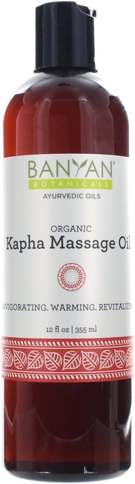 Banyan Botanicals Kapha Massage Oil ­– Organic Ayurvedic Massage Oil with Chitrak and Tulsi – Warms and Stimulates The Tissues and Invigorates The Mind – 1. – Non-GMO Sustainably Sourced Vegan