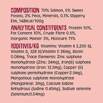 Scrumbles Natural Wet Dog Food, Grain Free Recipe with 70% Salmon and Slippery Elm, 7x 395g,package may vary?WDS7