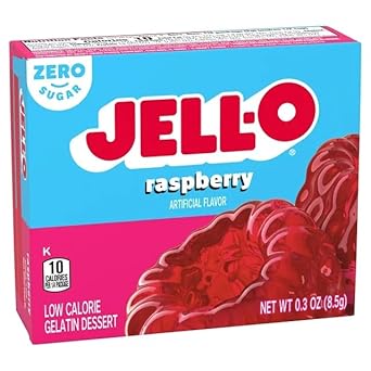 Jell-O Raspberry Sugar Free Gelatin Dessert, 0.3 Oz (4 Pack)