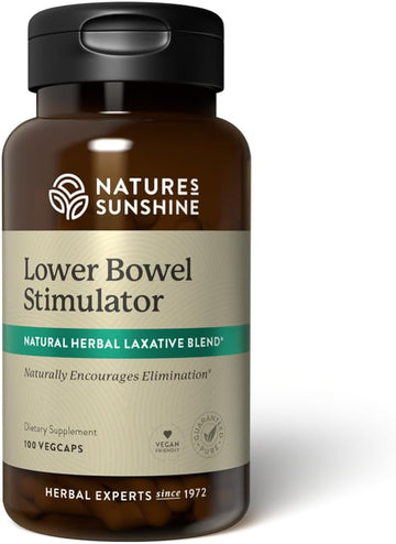 Nature'S Sunshine Lower Bowel Stimulator - Helps Relieve Constipation - Cleanse & Detox Your Colon With Natural Herbal Ingredients - 25 Servings - 100 Vegitabs