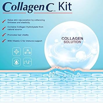 CollagenC - Collagen Kit 2 Pieces - Collagen Hydrolysate Capsules - Collagen Amino Cream - Anti Aging - Anti Wrinkle - Double the benefits through oral intake and skin rejuvenating cream